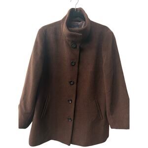 Eileen Fisher Alpaca Wool Coat Chocolate Brown Size Large Sustainable Capsule